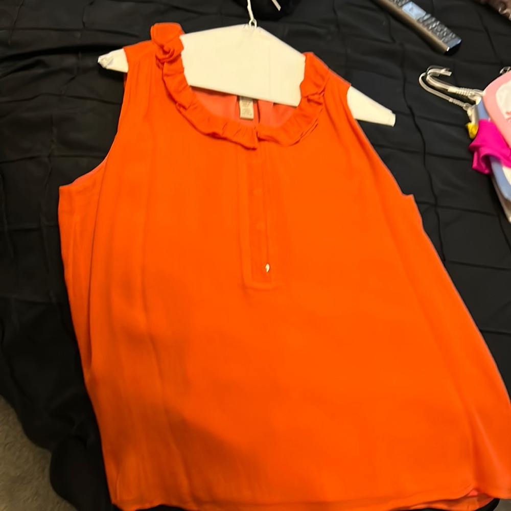 J Crew Size 10 Orange Spring Top